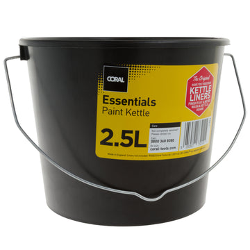 Coral Essentials Value Black Plastic Paint Kettle Container with Metal Handle for Paints and Paste 2.5 Litre